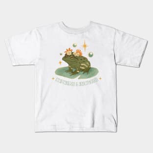 moisturized and unbothered frog Kids T-Shirt